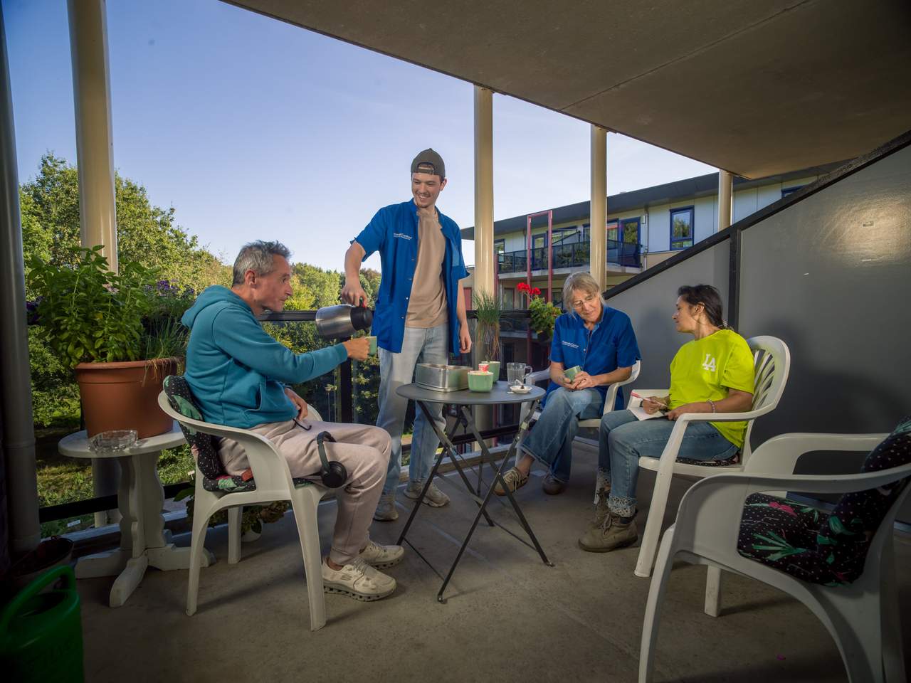 Koffie op het balkon Nijkerk Vetkamp