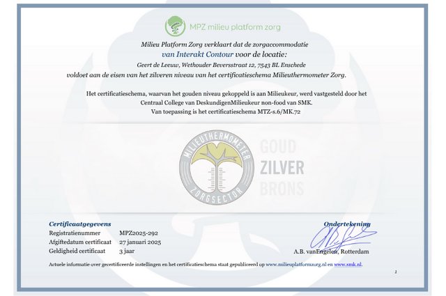 Zilveren certificaat MTZ